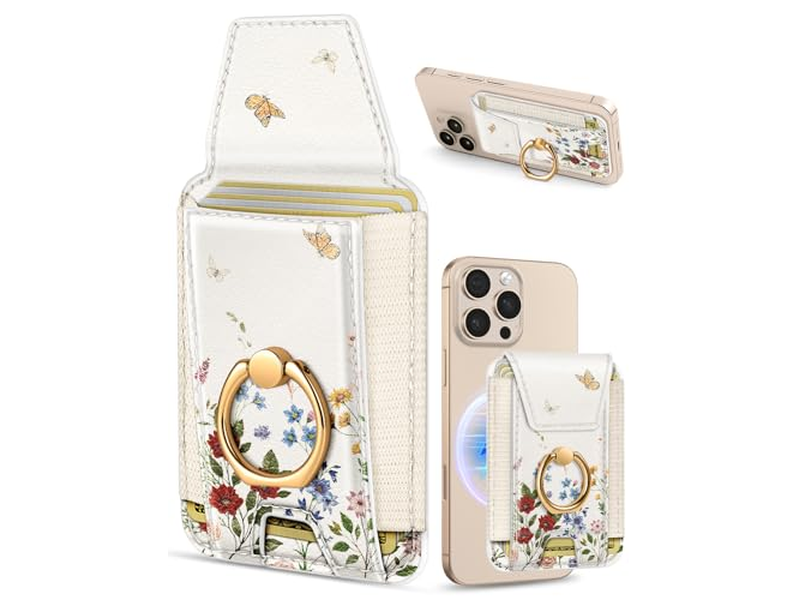 Portefeuille — Magnetic Card Holder with Ring Stand for Phone - Fits 7 Cards