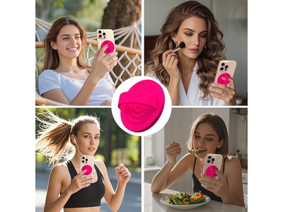 Poignée pour téléphone — Magnetic Phone Ring Grip Holder Silicone Finger Loop Neon Pink