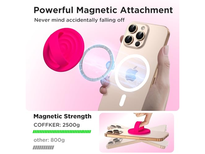 Poignée pour téléphone — Magnetic Phone Ring Grip Holder Silicone Finger Loop Neon Pink