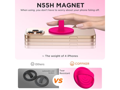 Poignée pour téléphone — Magnetic Phone Ring Grip Holder Silicone Finger Loop Neon Pink