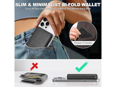 Portefeuille — Magnetic Phone Wallet with 6 Card Holders RFID Blocking Black