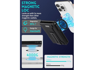 Portefeuille — Magnetic Pop-Up Wallet for iPhone Holds 8 Cards and Bills