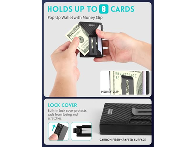Portefeuille — Magnetic Pop-Up Wallet for iPhone Holds 8 Cards and Bills