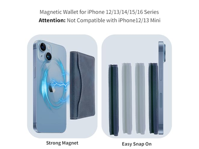 Portefeuille — Magnetic Wallet for iPhone Card Holder Blue