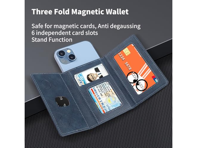 Portefeuille — Magnetic Wallet for iPhone Card Holder Blue