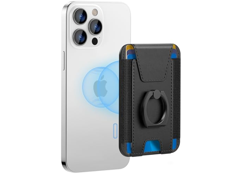 Portefeuille — Magnetic Wallet for Phone 6-Card Holder RFID Blocking Black