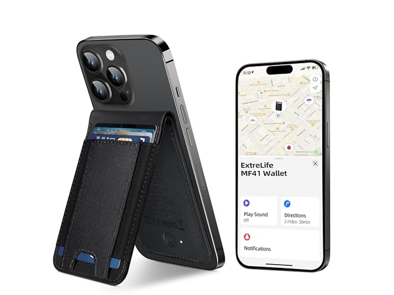 Portefeuille — Magnetic Wallet with Find My 8-Card Holder RFID Blocking Black