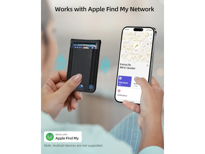 Portefeuille — Magnetic Wallet with Find My 8-Card Holder RFID Blocking Black