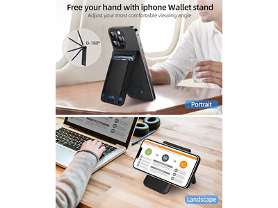 Portefeuille — Magnetic Wallet with Find My 8-Card Holder RFID Blocking Black