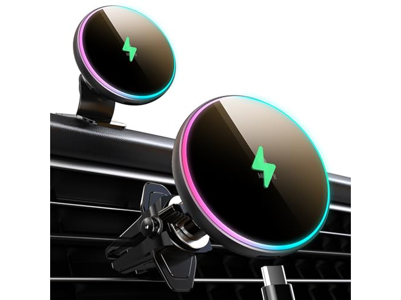 Support pour téléphone — Magsafe Car Mount Charger 15W Wireless Car Charger
