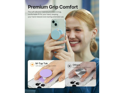 Poignée pour téléphone — MagSafe Phone Grip Soft Silicone Magnetic Finger Grip Black