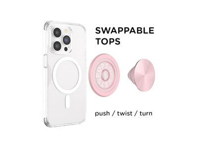 Poignée pour téléphone — MagSafe Phone Grip with Kickstand and Swappable Top Dusty Rose