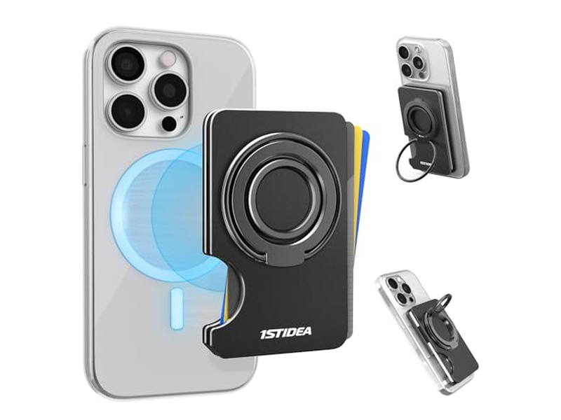 Portefeuille — MagSafe Wallet Magnetic Phone Card Holder Slim Hard Case Black