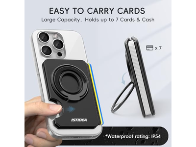 Portefeuille — MagSafe Wallet Magnetic Phone Card Holder Slim Hard Case Black