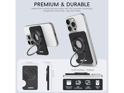 Portefeuille — MagSafe Wallet Magnetic Phone Card Holder Slim Hard Case Black