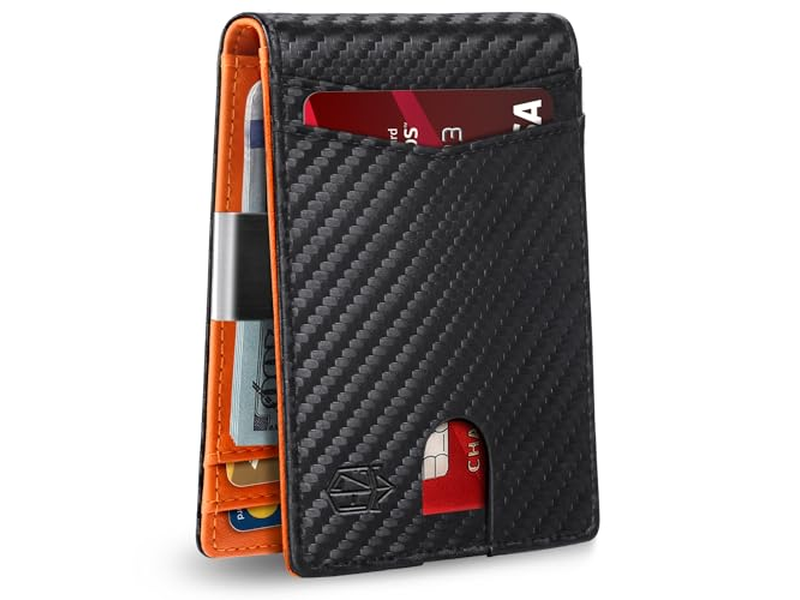 Portefeuille — Slim Wallet for Men with 12 Card Slots ID Window and Money Clip