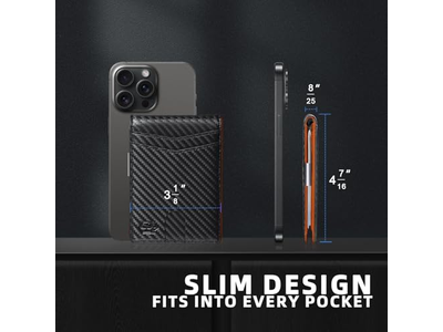 Portefeuille — Slim Wallet for Men with 12 Card Slots ID Window and Money Clip