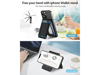 Portefeuille — 2-in-1 Wallet with Adjustable Stand and Open ID Window Magnetic 9 Ca