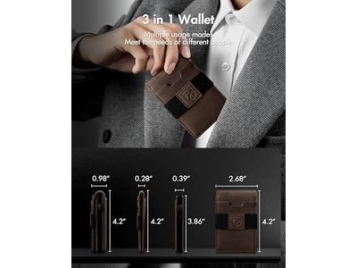 Portefeuille — 3 in 1 MagSafe Wallet- Slim Bifold Money Clip - Card Holder - Cash Str