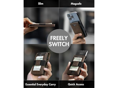 Portefeuille — 3 in 1 MagSafe Wallet- Slim Bifold Money Clip - Card Holder - Cash Str