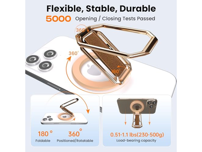 Poignée pour téléphone — 4-in-1 Magnetic Phone Grip Stand with Finger Strap Loop and Kickstand