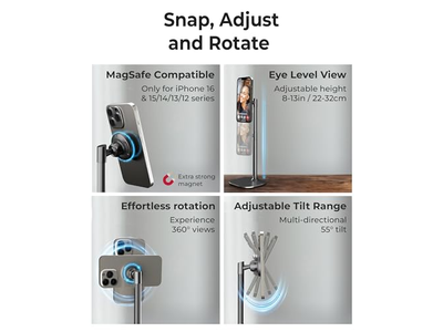 Support pour téléphone — Adjustable Magnetic iPhone Stand for Desk Phone Holder