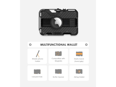 Portefeuille — Carbon Fiber Magnetic Wallet Card Holder with Multi-Function Features