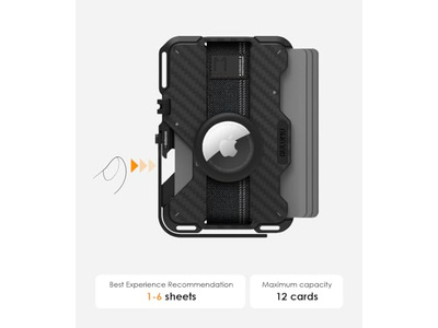 Portefeuille — Carbon Fiber Magnetic Wallet Card Holder with Multi-Function Features