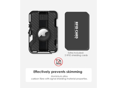 Portefeuille — Carbon Fiber Magnetic Wallet Card Holder with Multi-Function Features