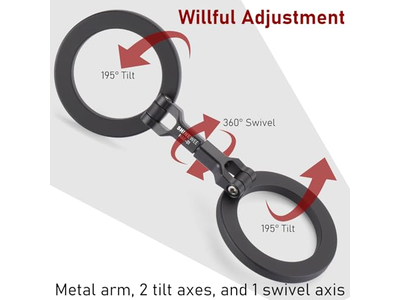 Support pour téléphone — Double Magnetic Ring Phone Holder Quick Attach to Any Iron Surface