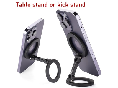 Support pour téléphone — Double Magnetic Ring Phone Holder Quick Attach to Any Iron Surface