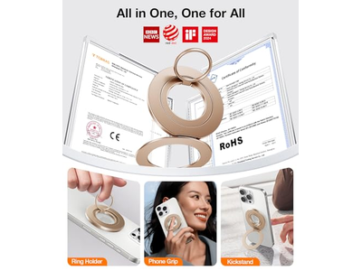 Poignée pour téléphone — Dual-Ring Fit for MagSafe Phone Grip Ring Holder