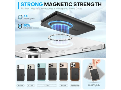 Portefeuille — Genuine Leather Magnetic Card Holder with RFID Blocking and 6 Slots