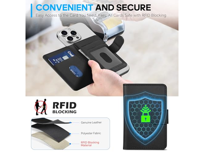 Portefeuille — Genuine Leather Magnetic Card Holder with RFID Blocking and 6 Slots