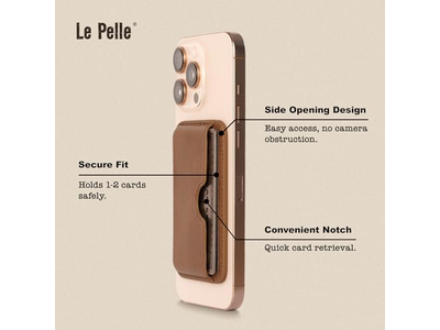 Portefeuille — Handcrafted Leather Card Wallet - Slim Magnetic - 2-Card Holder - Coco