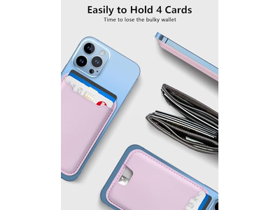 Portefeuille — Magnetic Card Holder for iPhone 12-16 Series RFID Blocking Fits 4 Ca