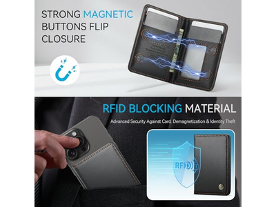 Portefeuille — Magnetic Card Holder RFID Blocking PU Leather Minimalist Phone Wallet