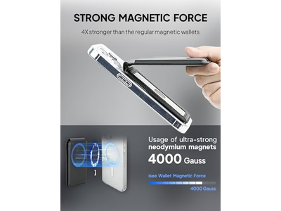 Portefeuille — Magnetic Card Holder Wallet with Adjustable Stand for iPhone Holds 5