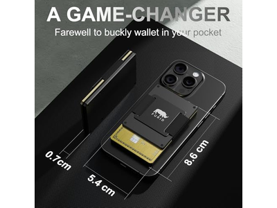 Portefeuille — Magnetic Card-Wallet with Cash Strap for iPhone Series Minimalist Des