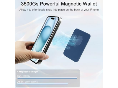 Portefeuille — Magnetic Cell Phone Wallet Card Holder-Compatible with MagSafe Leathe