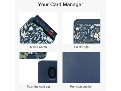 Portefeuille — Magnetic Cell Phone Wallet Card Holder-Compatible with MagSafe Leathe