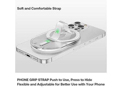 Poignée pour téléphone — Magnetic Finger Phone Grip and Stand Holder for Smartphones Clear