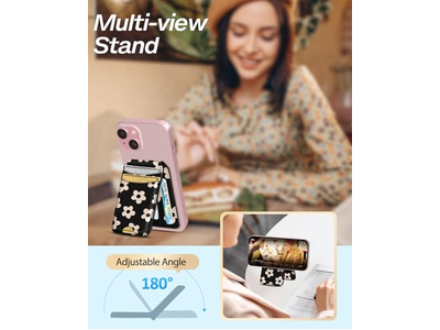 Portefeuille — Magnetic Fold Card Holder Wallet for Phones RFID Blocking 4 Cards F