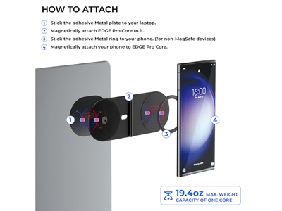 Support pour téléphone — Magnetic Mount Phone Holder Stand for Computers and Tablets