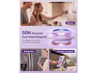 Poignée pour téléphone — Magnetic Phone Grip for MagSafe with Rotatable Two-Sided Magnet Holder