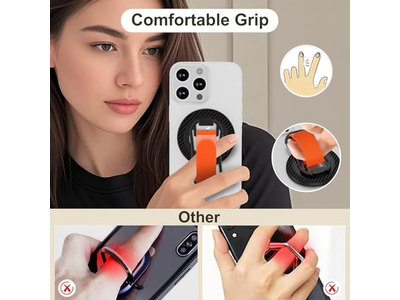 Poignée pour téléphone — Magnetic Phone Grip for Stand Adjustable Finger Holder Loop for Smart
