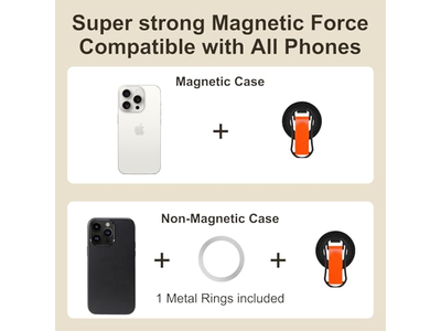 Poignée pour téléphone — Magnetic Phone Grip for Stand Adjustable Finger Holder Loop for Smart