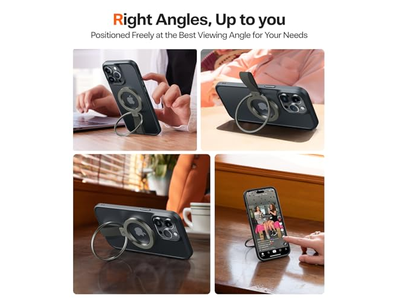 Poignée pour téléphone — Magnetic Phone Grip Holder Kickstand with Braided Strap for MagSafe