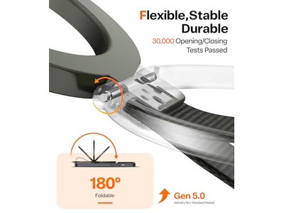 Poignée pour téléphone — Magnetic Phone Grip Holder Kickstand with Braided Strap for MagSafe