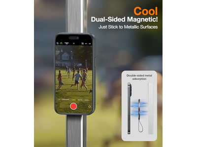 Poignée pour téléphone — Magnetic Phone Grip Holder Kickstand with Braided Strap for MagSafe